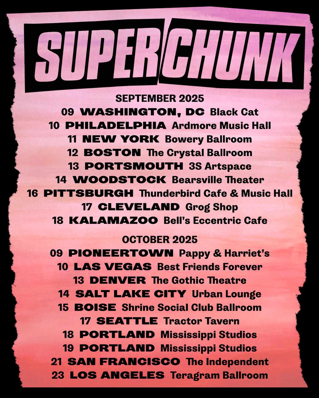 Superchunk Tour Poster 2025